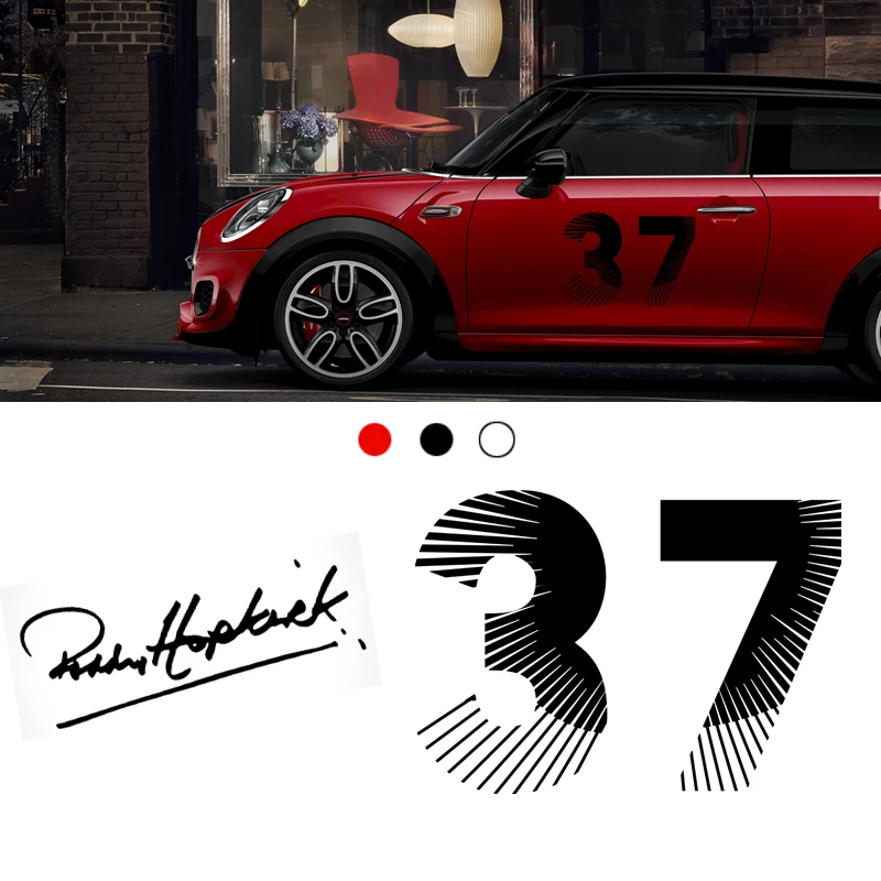 Classic Nummer 37 Auto Body Hood Trunk Stickers Decal Vinyl Film Voor Mini Cooper R50 R52 R53 R55 R56 R57 r58 R60 F54 F55 F56 F60