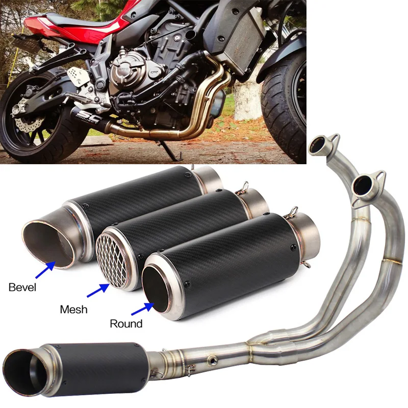 MT FZ 07 Slip-on Motorcycle Full Exhaust System Muffler Pipe For YAMAHA XSR700 2016-2020 MT07 FZ07 FZ-07 MT-07 Tracer 2014-2021