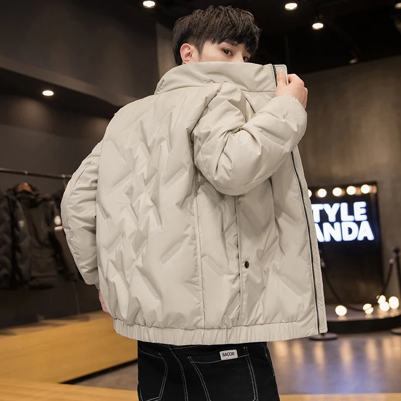 Men's lightweight down jacket new tide winter clothing student youth self-cultivation men's stand collar fashion jacket