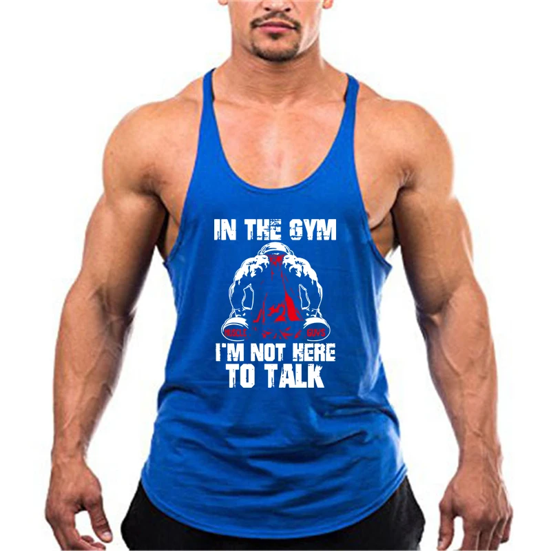 Bodybuilding Stringer Tank Tops Men Anime funny summer Tops No Pain No Gain vest Fitness clothing Cotton gym singlets