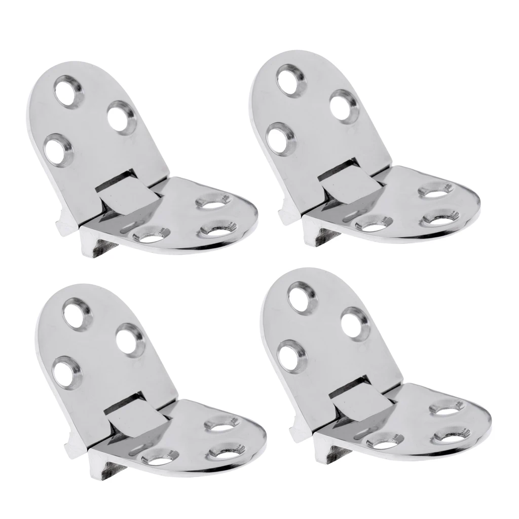 4pcs 316 Stainless Steel Flush Strap Hinge Door Hinge for Marine Boat Yacht