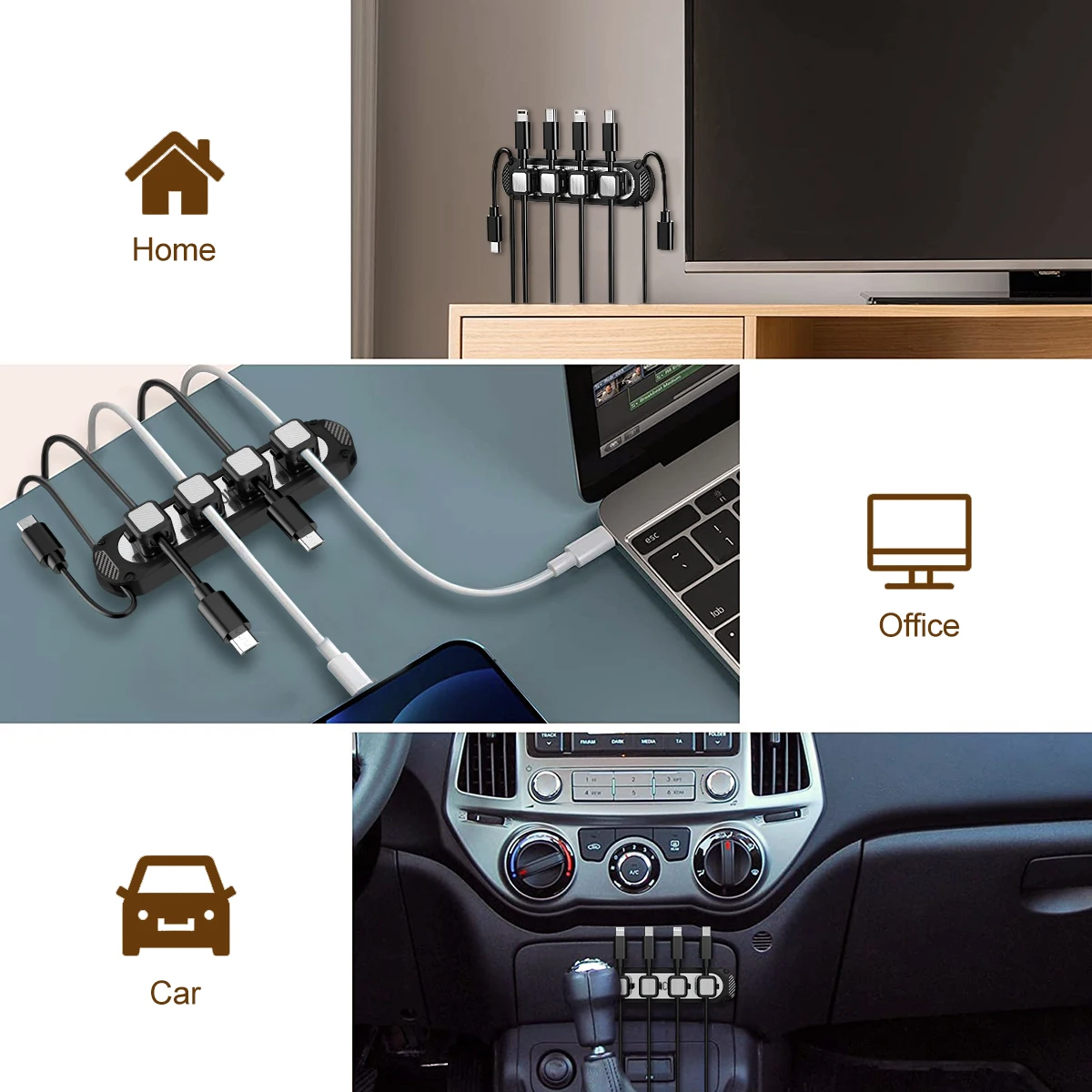 Cable Organizer Cable USB Management Magnetic Cable Clips Wire Clamps Power Cord Holder for Mouse Headphone Keyboard Headset