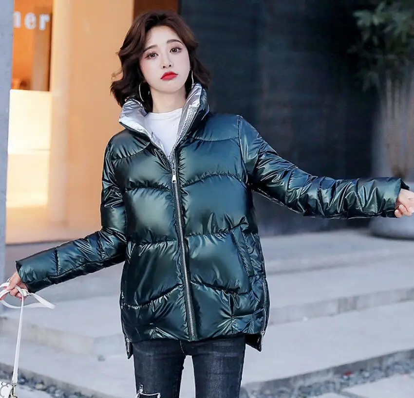 2020 New Winter Jacket High Quality Women's Coat Fashion Glossy Down Cotton Jacket Winter Warm Women's Casual Parkas