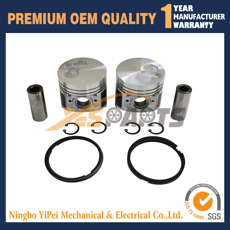 2TNV70 Engine  2 set Piston + Rings Kit  Set STD  for Yanmar