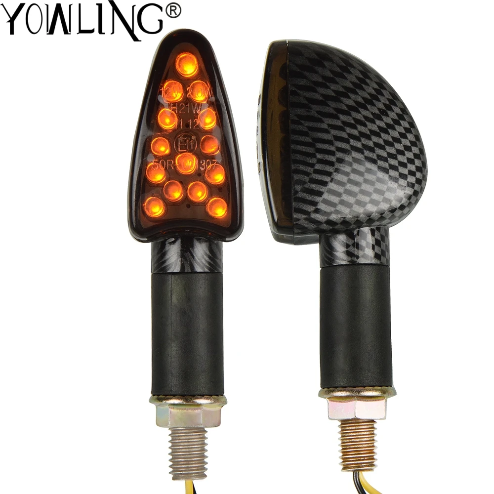 Motorcycle Turn Signal Light Flexible 12 LED Turn Signals Indicators Blinkers Flashers for Sportster XL883 XL1200 MT-10