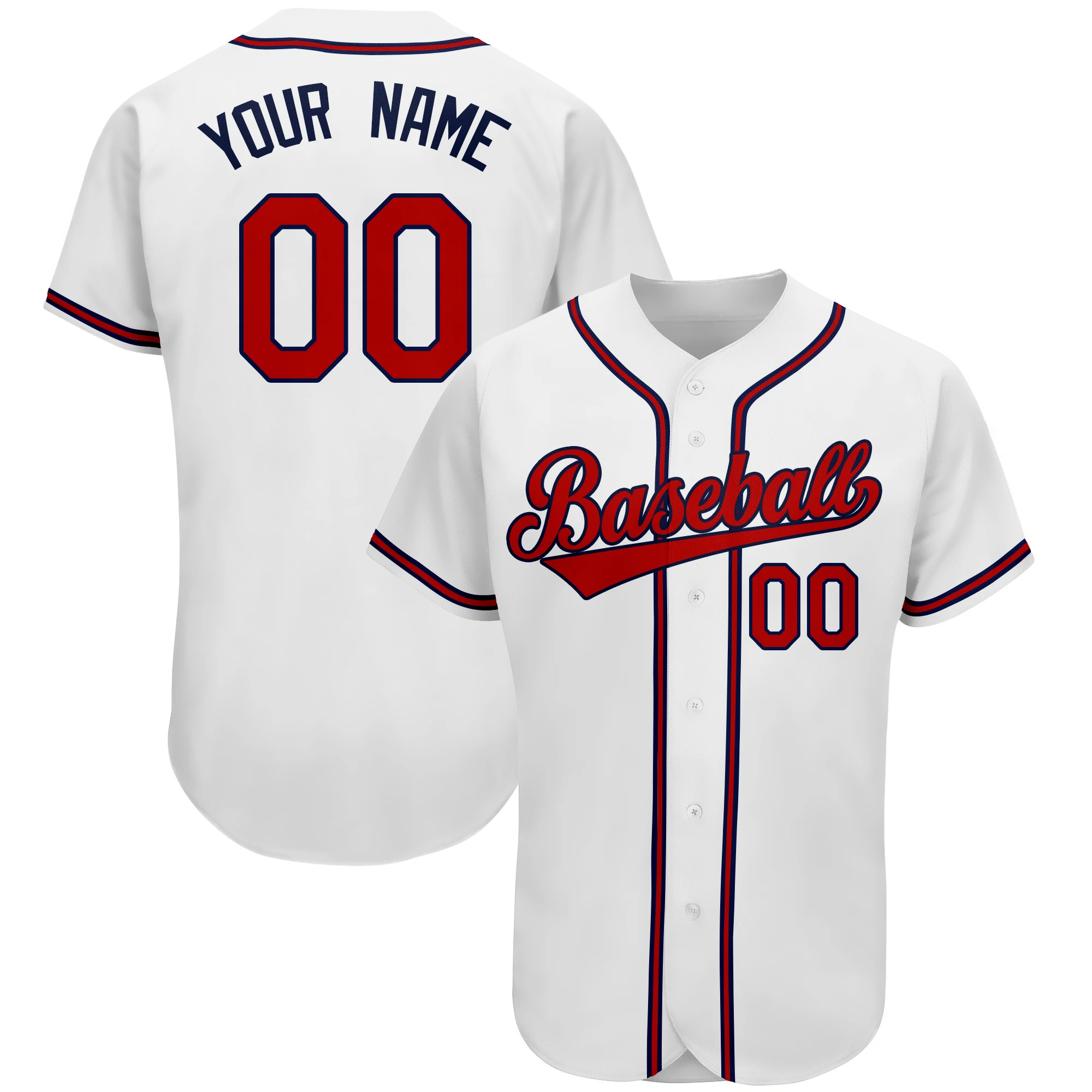 Custom Baseball Jersey Shirt Sublimation Printed Team Name Number Softball Game Training Shirt Men Youth