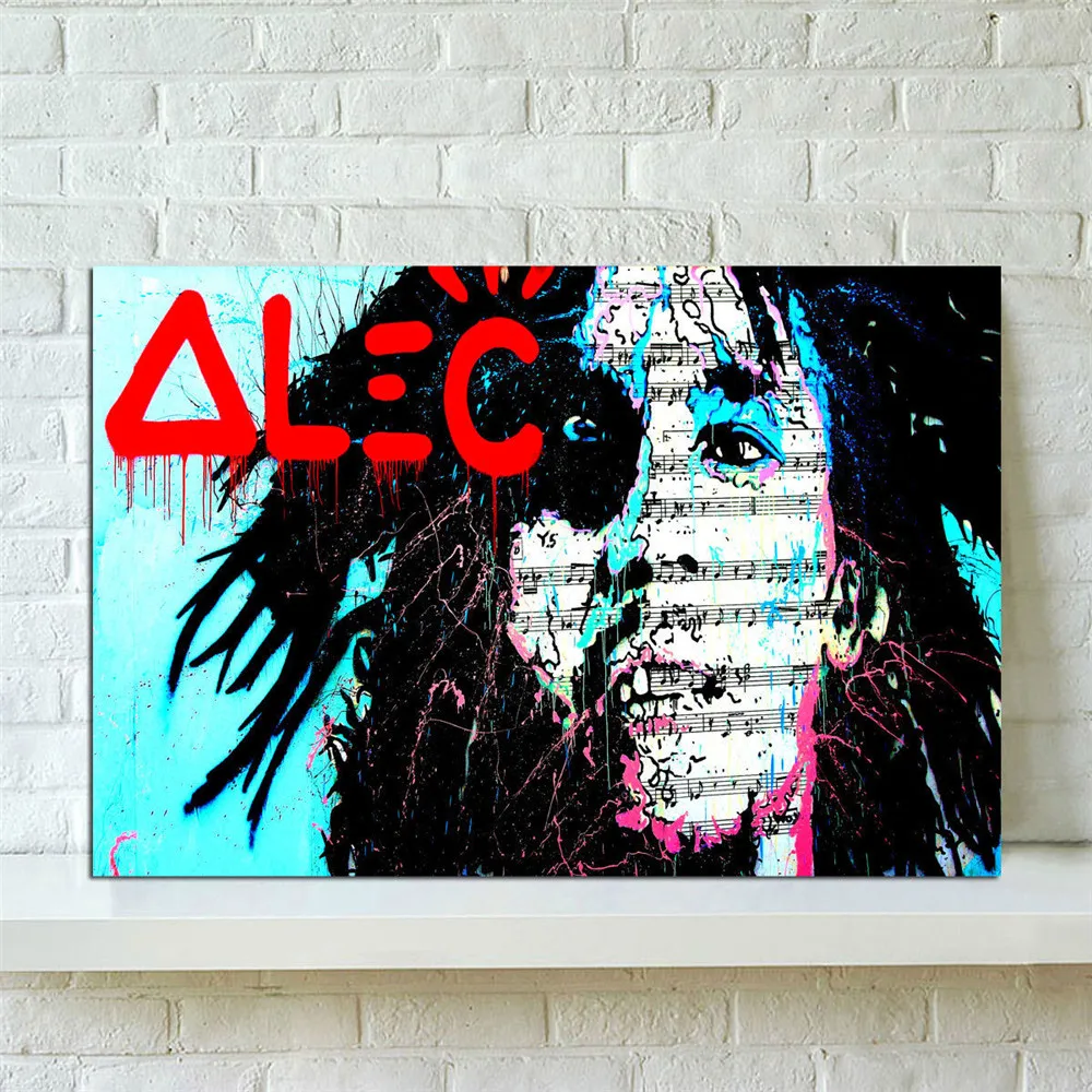 Alec Monopolys Bob Marly , Painting Canvas Modern Art Decorative Wall Pictures Home Decor