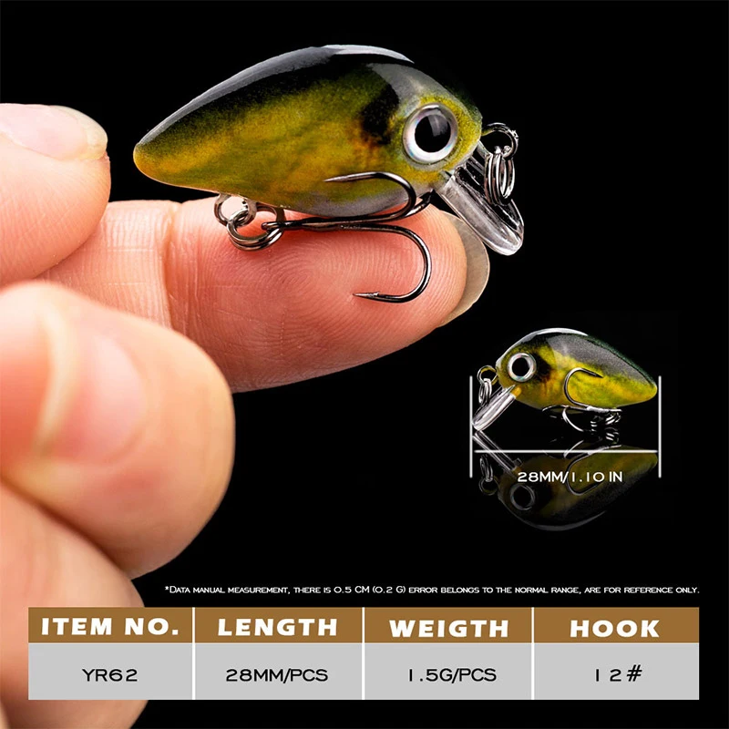 1.5g/2.8cm Mini Crankbait 5pcs Floating Wobblers Fishing Lure Set Wobblers Artificial Bait Fake Fish Hard Lures Minnow Tackle