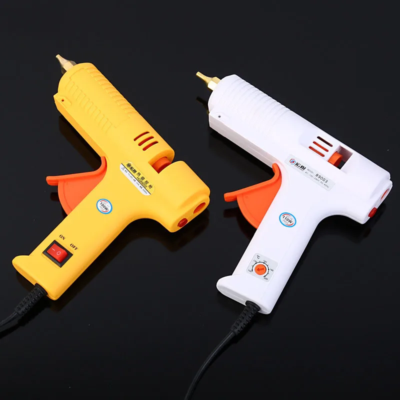 

100W Hot Melt Glue Gun with 11mm Glue Stick Industrial Mini Guns Thermo Electric Heat Temperature Tool 10pcs Glue Sticks