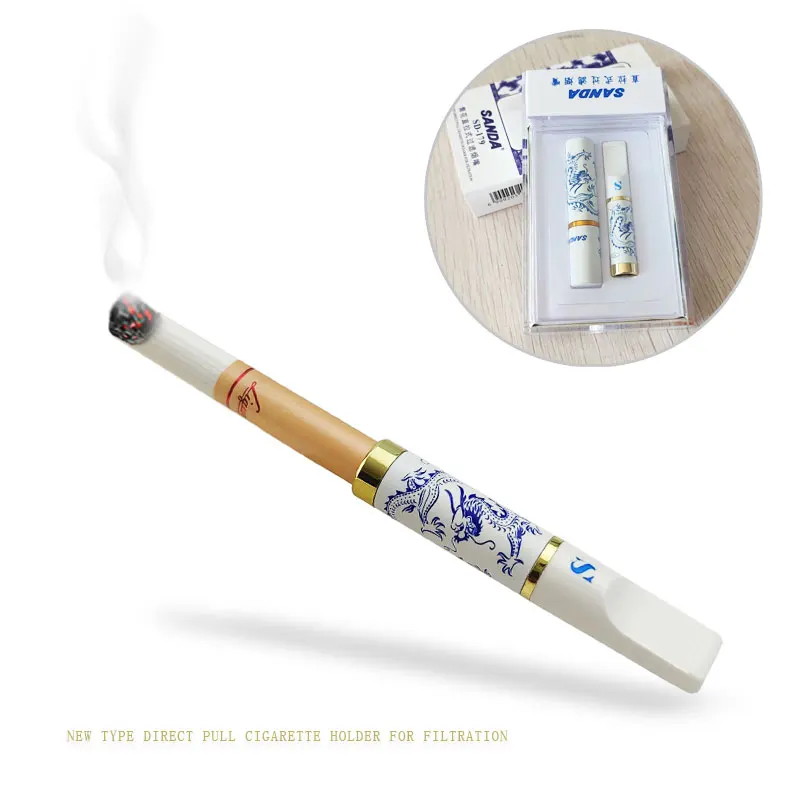 

New Type Direct Pull Cigarette Holder for Filtration Can Recycle Tar Nicotine in Cigarettes,Smoking Pipe is Health Smoker's Gift