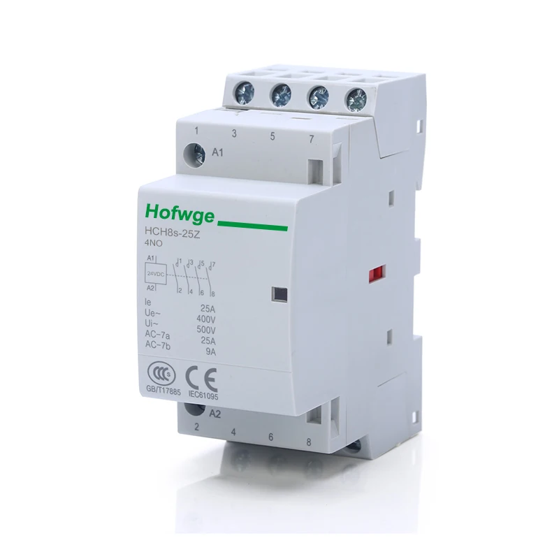 HCH8s-25Z DC Contacteur DC24V bobine DC12V 2P 220V 25A 16A 2NO 1NO1NC existent 007 holdr Contacteur Din Rail Type