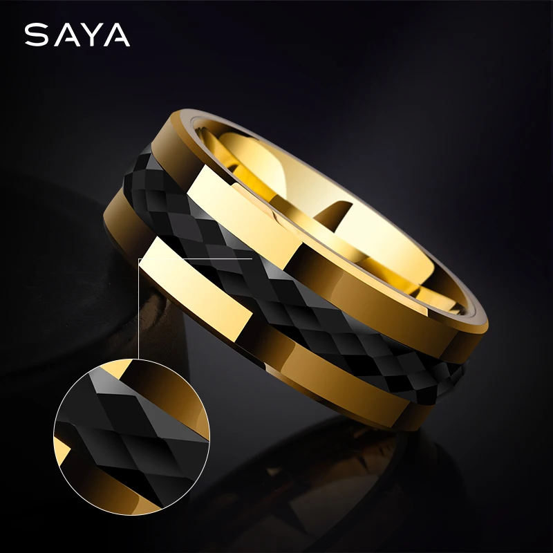 8mm Width Tungsten Rings for Men Engagement Wedding Band Men Jewelry Rotated Freely Part, Customized, Rotating