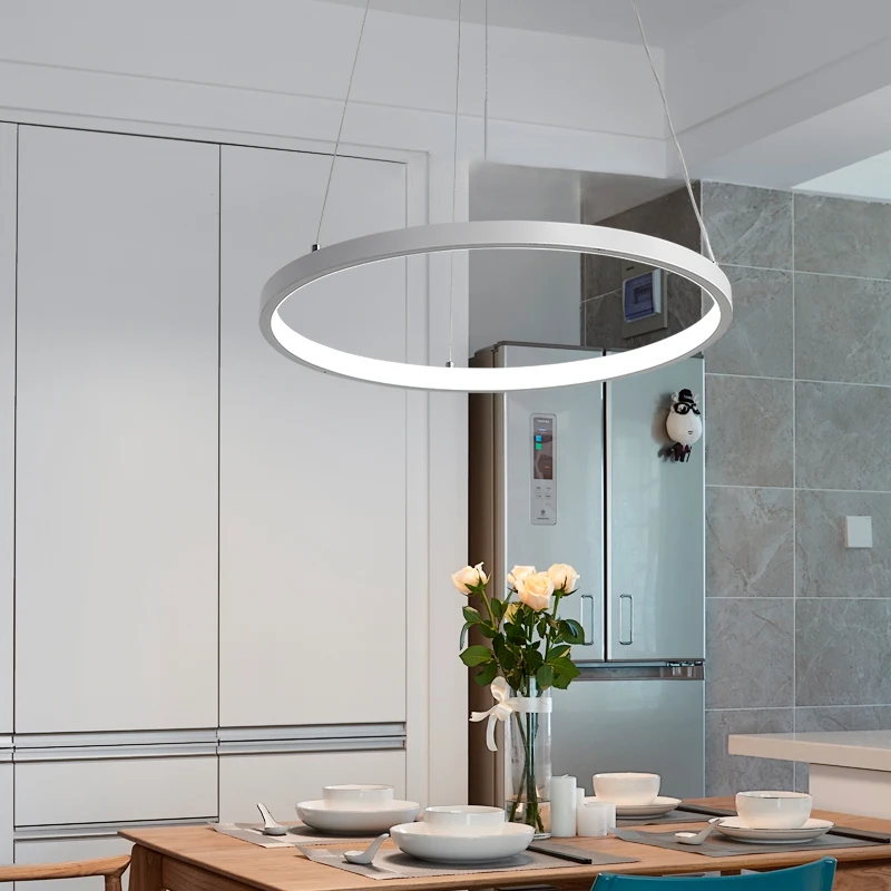 Modern LED Ceiling Chandelier Living Room Bedroom Dining Room Wrought Lron Round Chandelier Home Interior Lighting Decoration