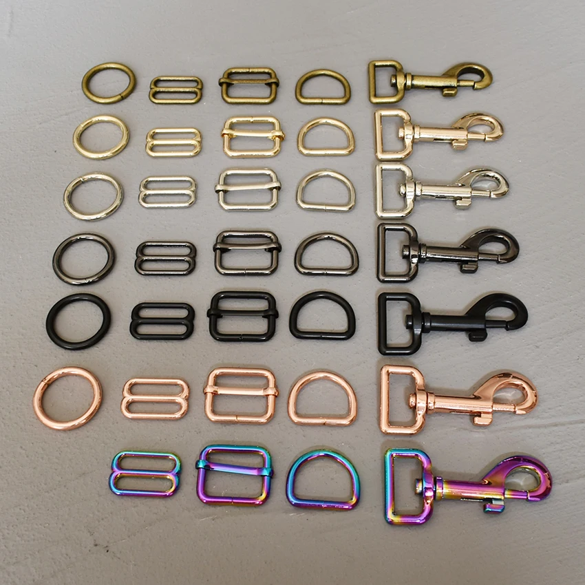 25mm 1 piece Metal Slider Adjustable Buckle D Ring ORing Snap Hook Handbag Strap For Bag of 7 different colors DIY Accessories