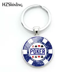 2020 Fashion Classic Poker Keychain Men Hot Male Glass Cabochon Key Chains Handmade Key Rings Best Gift Car Key Pendant