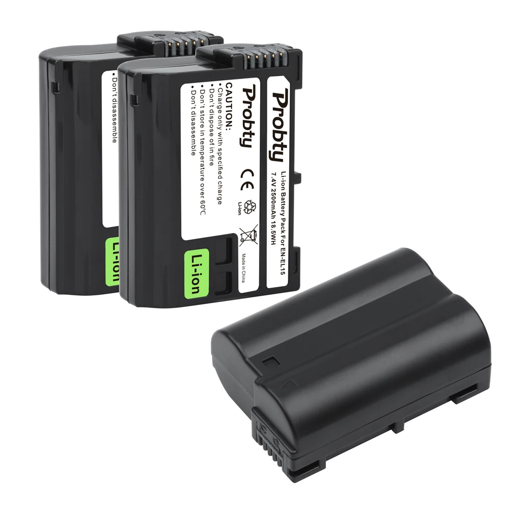 2500mAh EN-EL15 ENEL15 EN EL15 Camera Battery for Nikon D500,D600,D610,D750,D7000,D7100,D7200,D800,D850,D810,D810