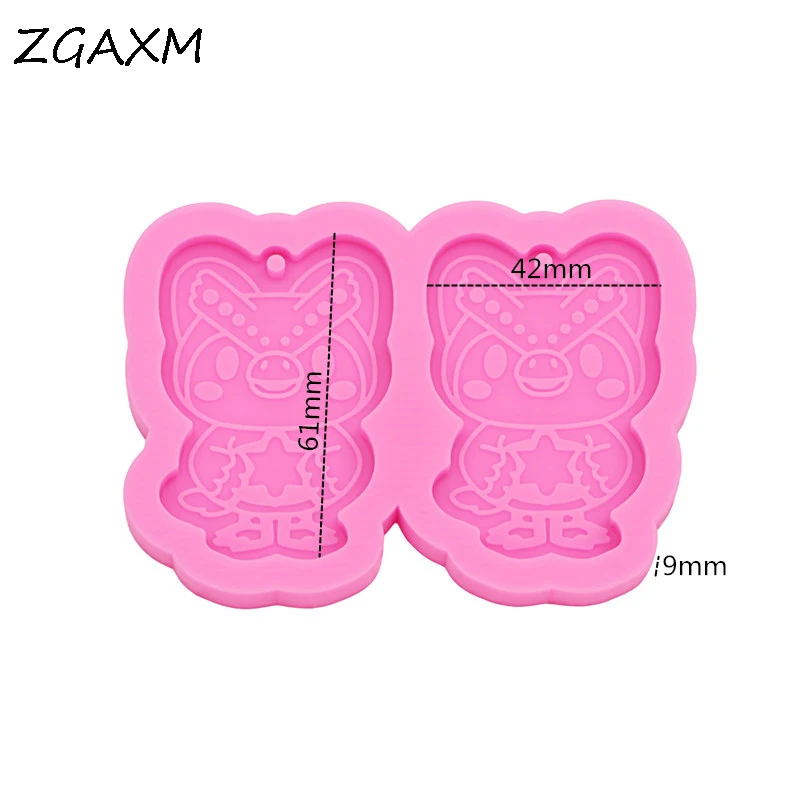 LM233 Shiny Crossing animal earrings epoxy resin silicone molds DIY jewelry making mould handmade chocolate cake fondant mold