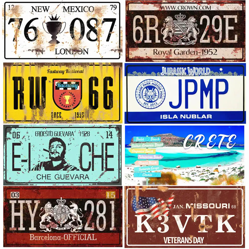 

Royal Garden License Plate, Metal Sign, Car, Garage, Motorcycle Decor, London, New York Number Plate, Greece Wall Poster, N399