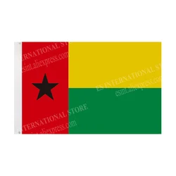 Guinea-Bissau Flag National Graphic Custom Printed Hanging Banner Design Outdoor Polyester Shaft Cover Grommets 3X5FT 90X150CM