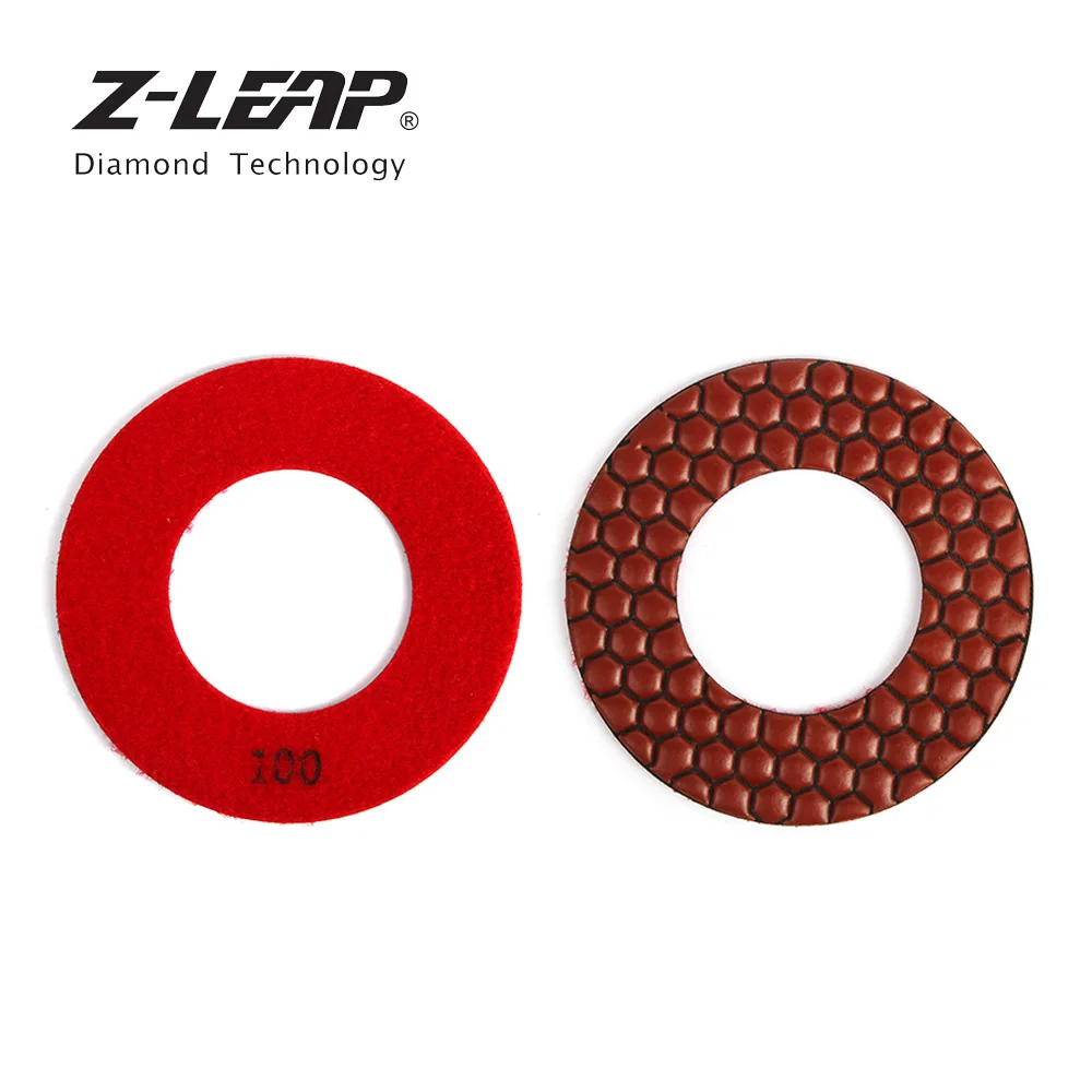 

Z-LEAP 5" 2PCS/Set Diamond Polishing Pad Granite Marble Concrete Grinding Disc 2mm Thickness Sanding Disc Dry Use Polisher Tool