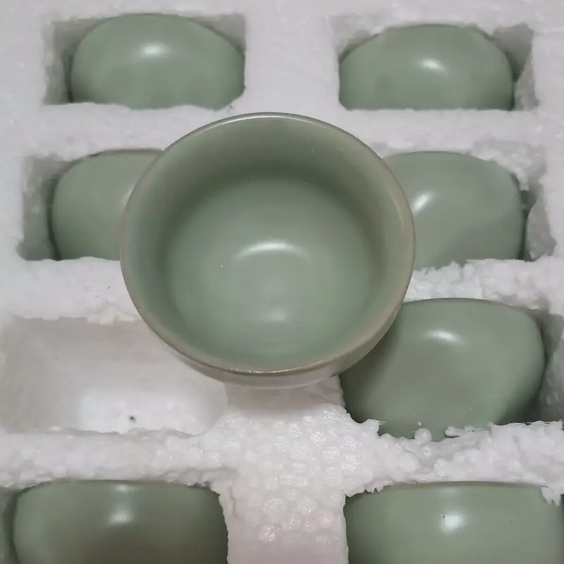 Celadon Green Ceramic Teacups Traditional Chinese Tea Cup Set Kung Fu Tea Bowls Teaware Stock Promotion