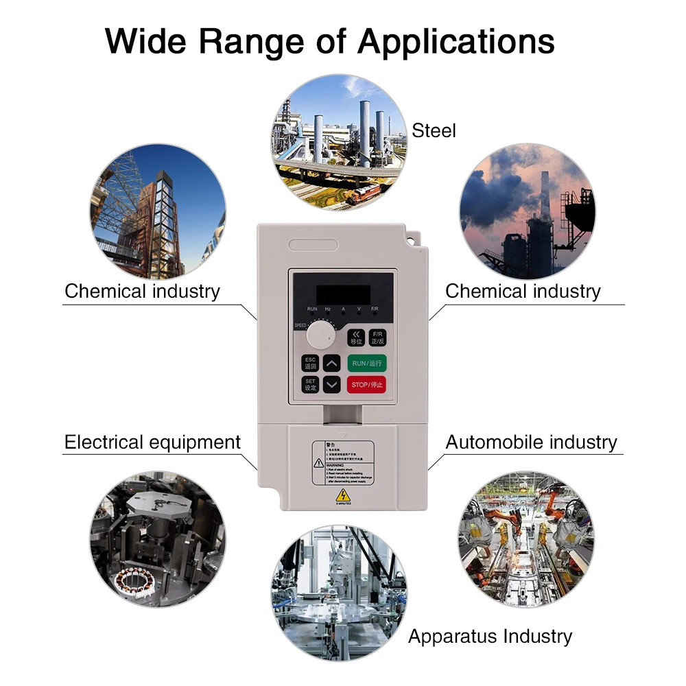 1.5kw/2.2kw VFD Inverter H100 Series 220V/380V Vector Variable Frequency Drive DC Converter For Spindle Motor Speed Control