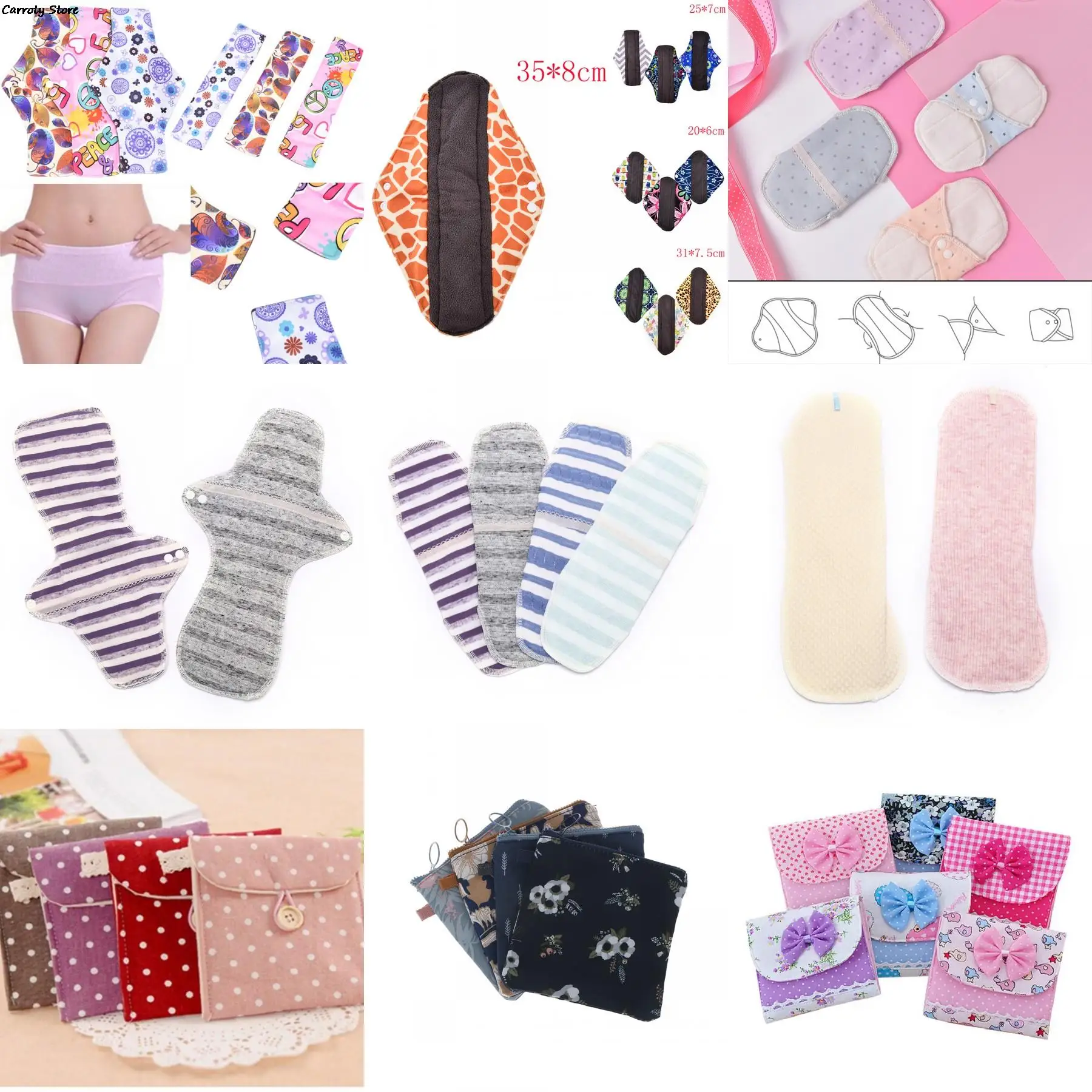 

S/M/L/XL Reusable Sanitary Menstrual Mama Pad Bamboo Cotton Cloth Washable Menstrual Pad Feminine Hygiene Panty Liner Towel Pads