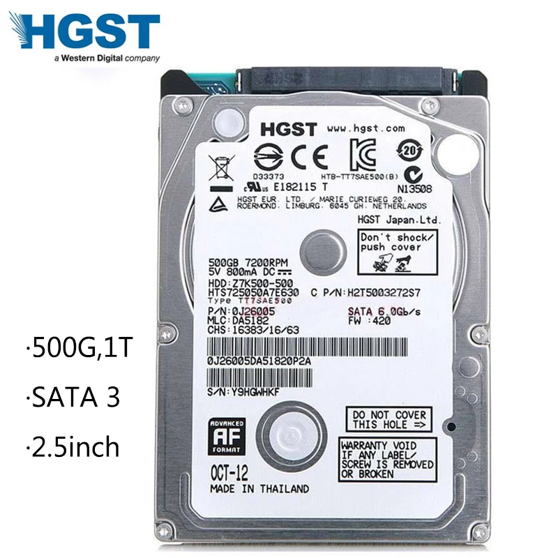 

HGST Brand SATA2-SATA3 2.5" 500GB Laptop Internal hdd hard disk drives For Notebook 8mb/32mb 5400RPM-7200RPM 1.5Gb/s disco duro