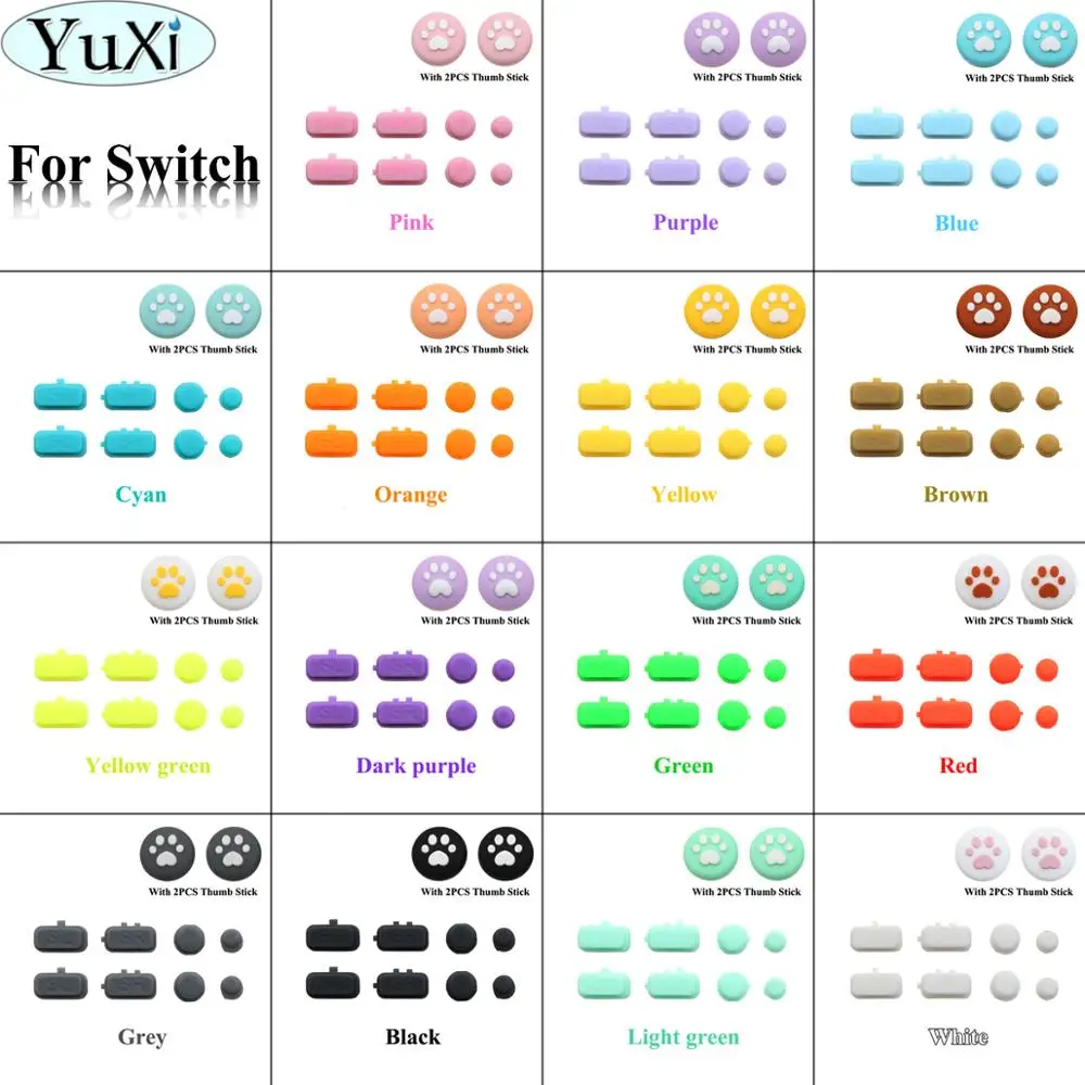 

YuXi For Nintend Switch NS NX Joy-Con Side Left Right SR SL Key Trigger Button Replacement Game Accessories With 2PCS ThumbStick