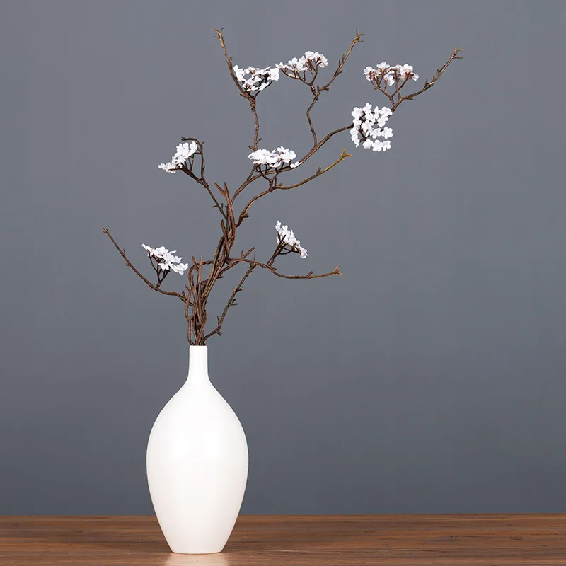 1pcs Artificial Flowers Silk Plum Blossom 87cm Fake Plant Bouquet Asian Style Buddhist Mood Home Wedding Decoration Accessories