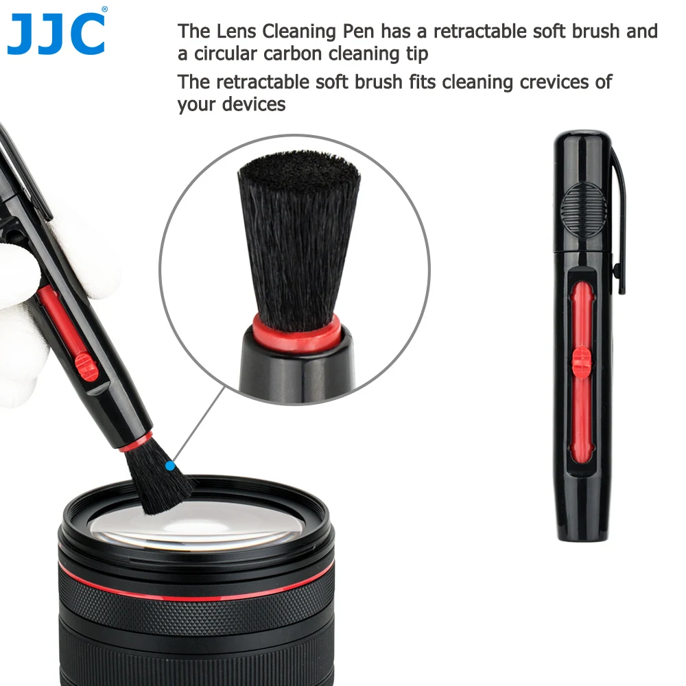 JJC Camera Cleaning Kit Professional DSLR Lens Carbon Tip Cleaning Pen Air Dust Blower Fiber Cloth for Sensor Canon Nikon Sony