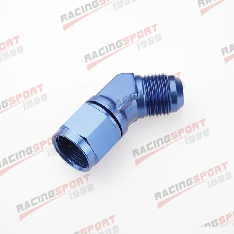 10AN AN-10 45 Degree Female To Male Aluminum Fitting Adapter Blue