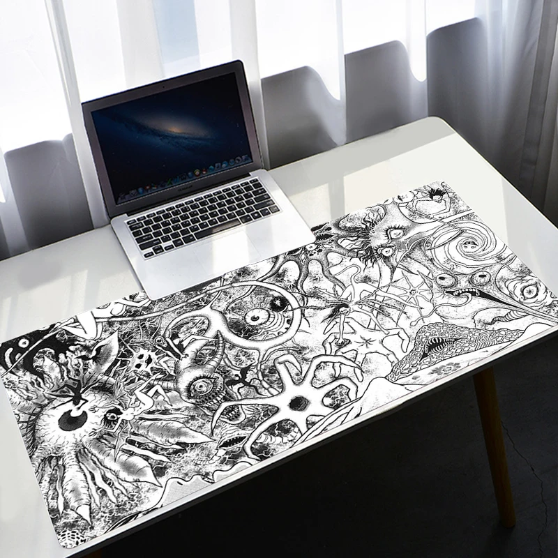 Junji Ito Tees Horror Mousepad, exclusivo Desktop Mat, Acessórios Gamer, Grande Velocidade, Teclado de Computador, Mouse Pad, PC Gamers Playmat