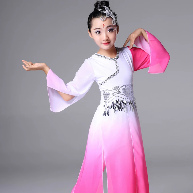 Costumes de danse folklorique chinoise pour enfants, robe de danse moderne pour filles, costume de princesse classique, nouveau