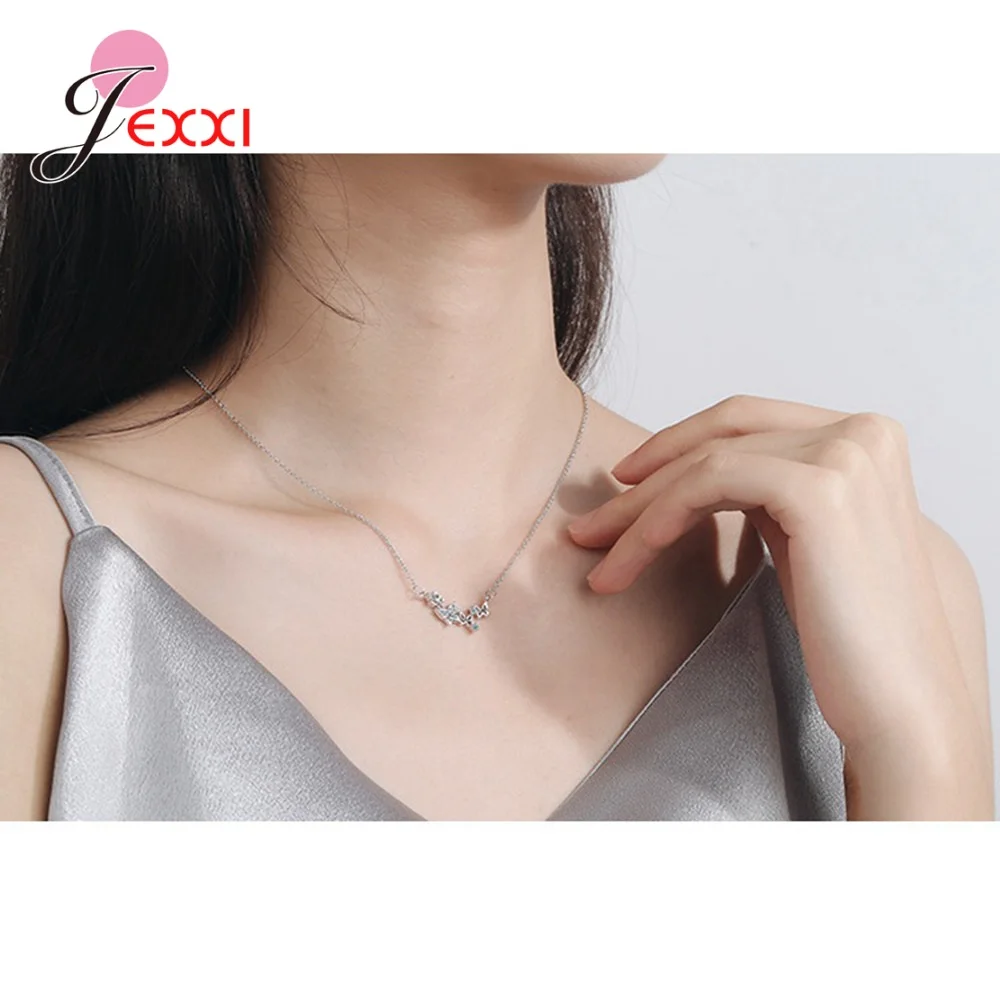 Classical S925 Silver Needle Butterfly Pendant Necklace Cute Butterflies Accessories for Campus Student Girls Performance