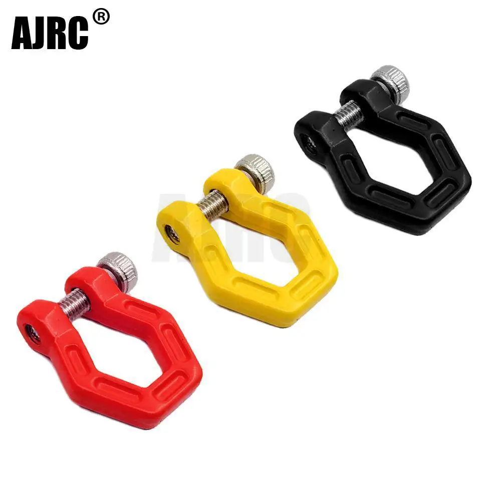 

2Pcs Red Metal Bumper D-ring Tow Hook for 1/10 RC Crawler Car TRX-4 Defender G500 TRX-6 G63 Axial SCX10 II 90046 D90