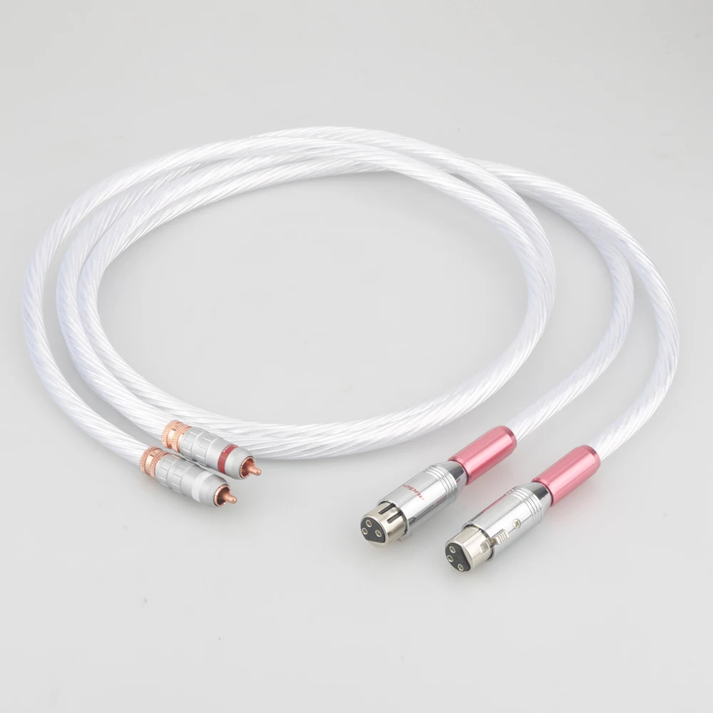 Pair HiFi Silver Plated Analog RCA Audio Interconnect cable Male TO XLR Female Plug Audio Cable