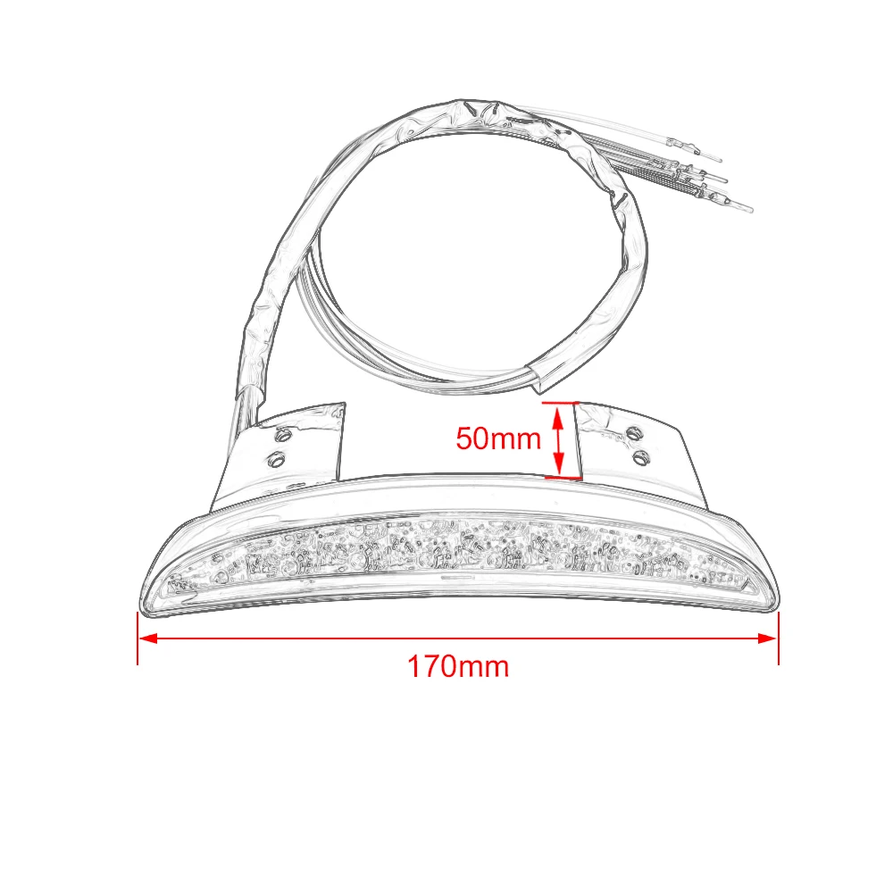 Motorcycle Rear Fender Tailling Edge LED Brake Tail Light Turn Signal Taillight For Harley Sportster XL 883 1200 Iron 48 72