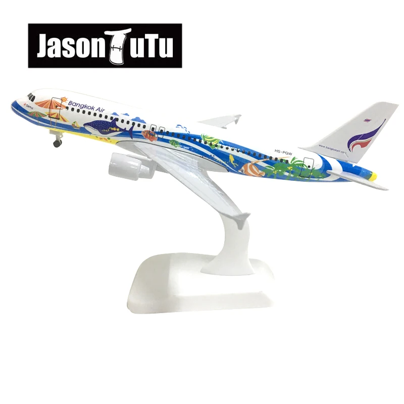 JASON TUTU 20cm Bangkok Air Airbus A320 Airplane Model Plane Model Aircraft Diecast Metal 1/300 Scale Planes Factory Wholesale