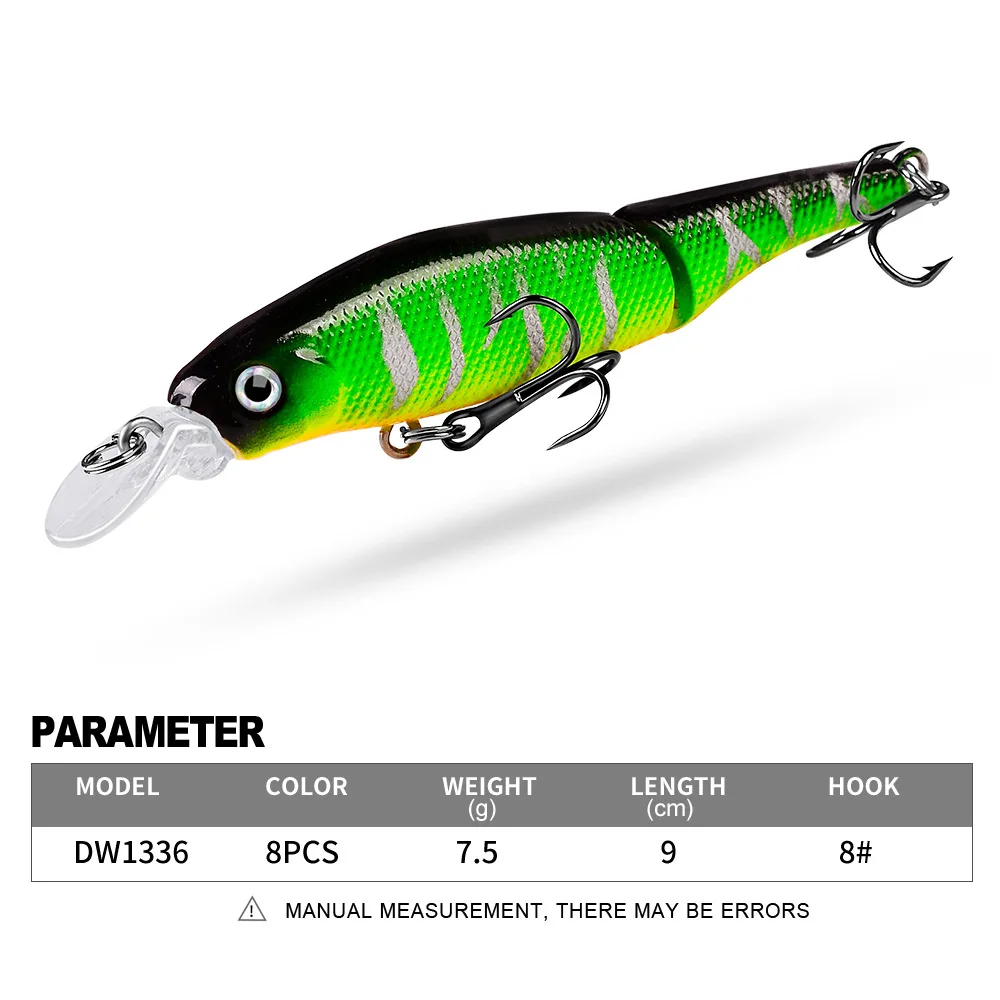 1PCS Wobblers Fishing Lure Multi-section Hard Bait92mm 7.5g Artificial Bait Minnow Lure Crankbait Perch Carp Fishing Tackle Lure