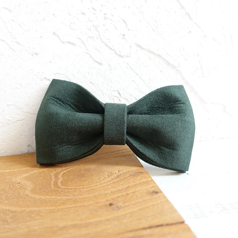 

Dark Green Velvet Dog Bowtie Pets Collar Accessory Puppy Cat Pet Supplies Grooming Tools Dogs Dismountable Ornamental Bow Ties