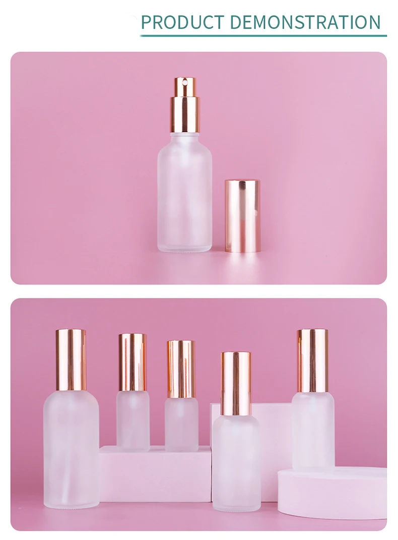 Tragbare Wasser Reise Spray Parfüm Flasche Glas Klar/Rosepink/Matt Sprayer Kosmetische Behälter Hautpflege Nachfüllbar – Detail 4