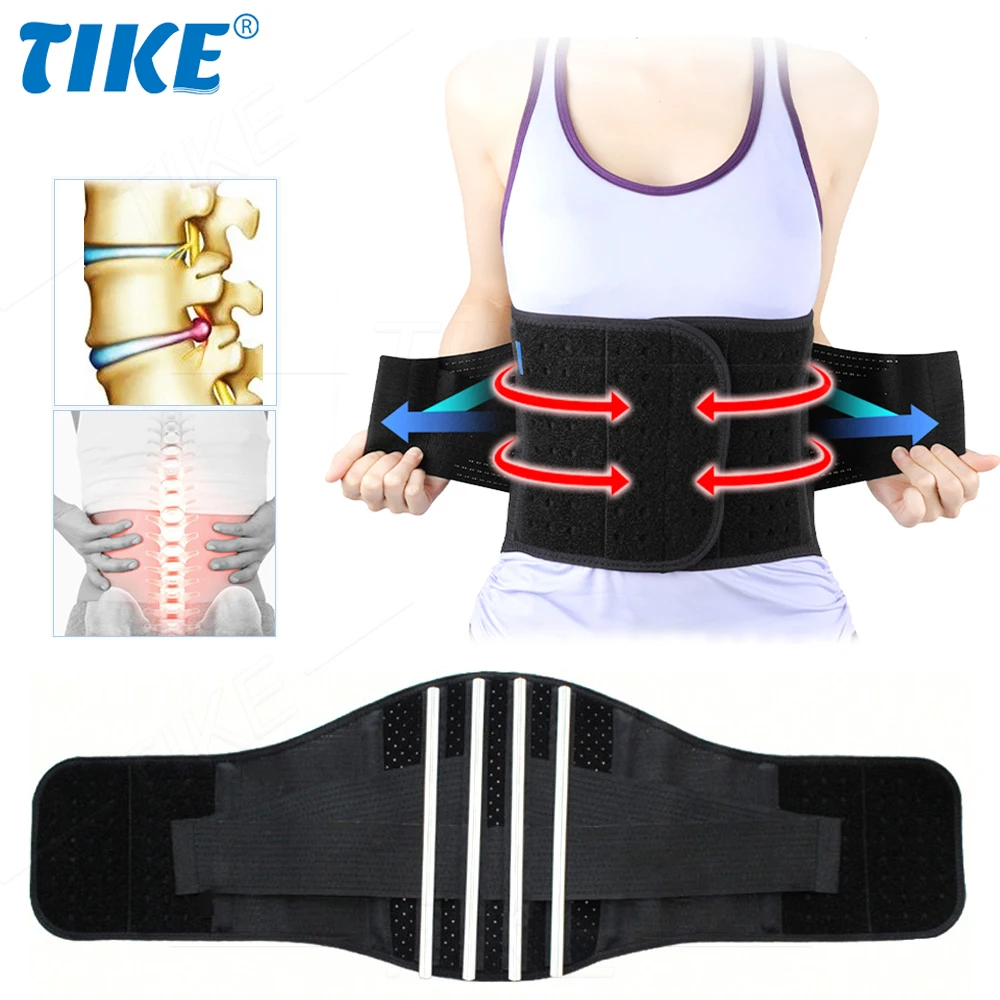 

TIKE Lower Back Braces - Back Pain Relief -Compression Belt Lumbar Support Waist Backbrace for Herniated Disc Sciatica Scoliosis