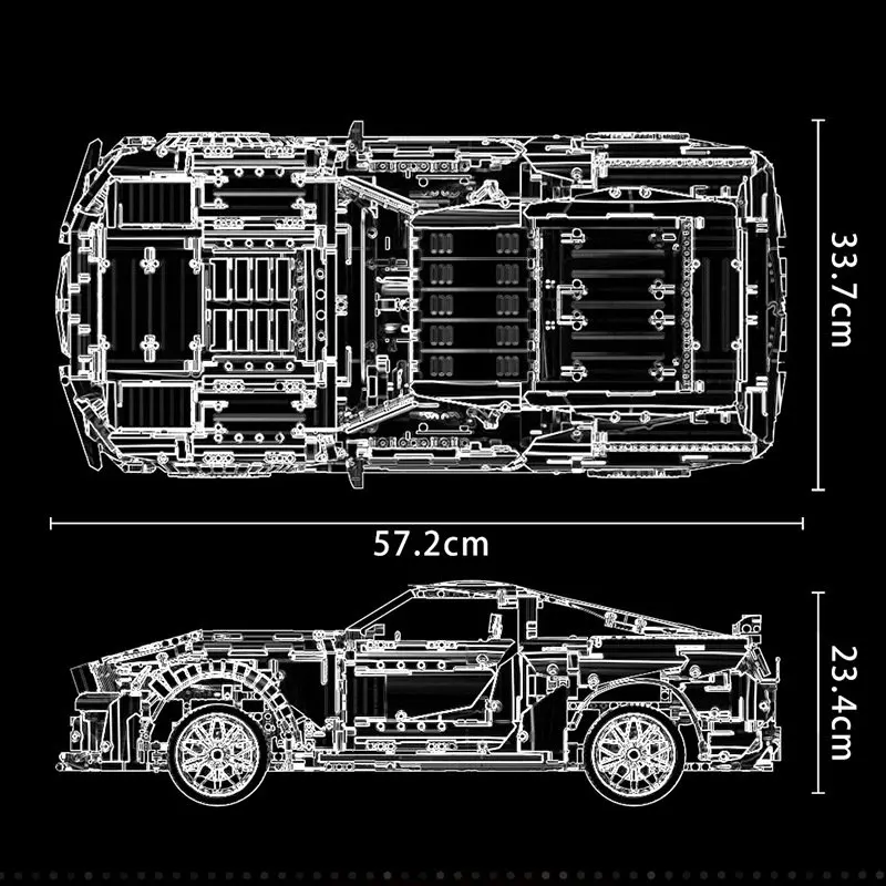 K135 Shelby GT500 Model 1:8 Super Sports Fast Racing Car Technical Mustang Vehicle Building Blocks Bricks Toys Children Gifts