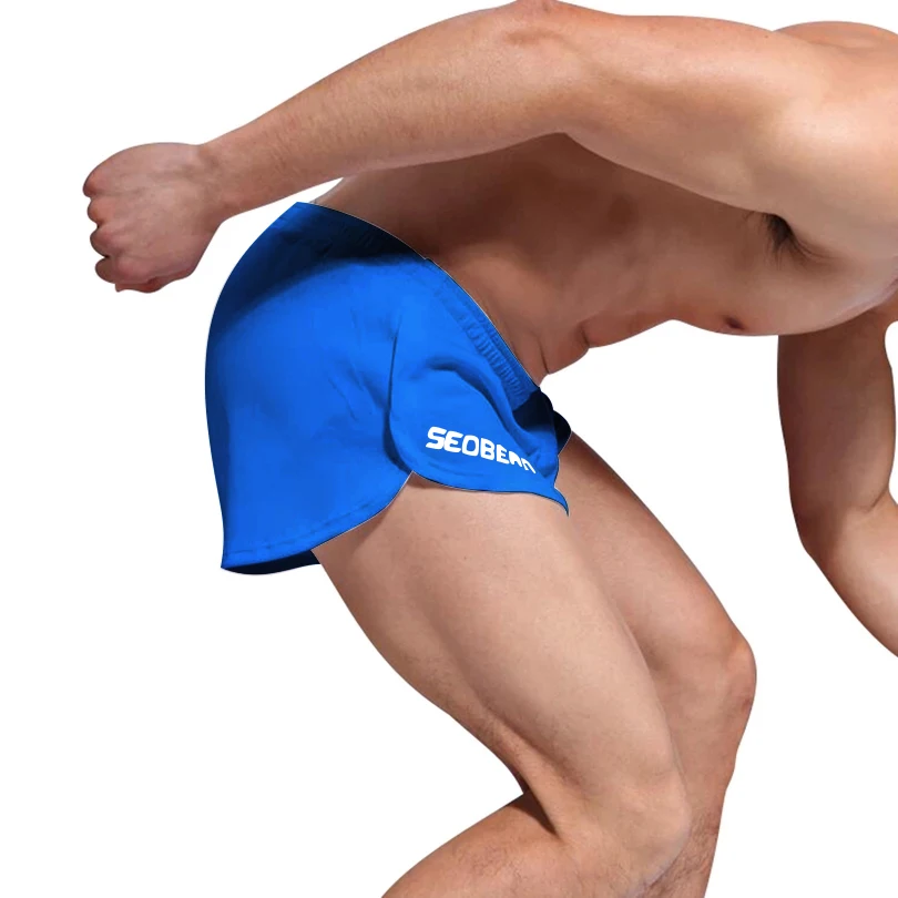 Letnie szybkoschnące męskie spodenki sportowe do biegania, męskie spodnie dresowe do joggingu, oddychające spodenki z rozcięciem po bokach, spodenki do ćwiczeń na siłowni i fitness.