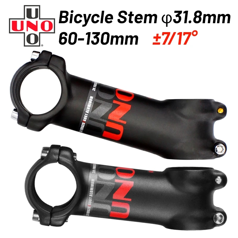 UNO MTB Stems Bicycle Stem 17 Road Stems 31.8mm Mountain Bike Stem 7 Degree Handlebar Stem 60-130mm Bicycle King Kalloy