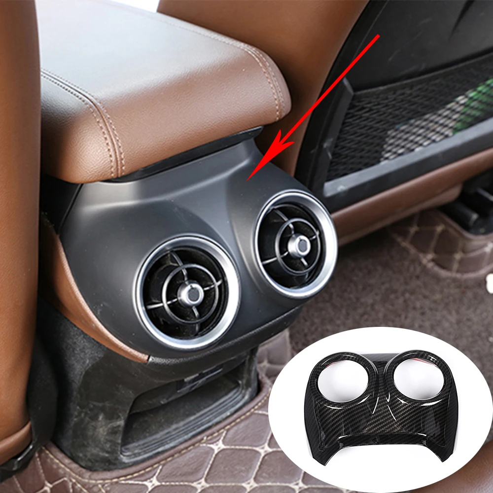 

Car Accessories ABS Plastic Carbon Fiber Style for Alfa Romeo Stelvio 2017-2019 Rear Air Conditioning Vent Outlet Cover Trim
