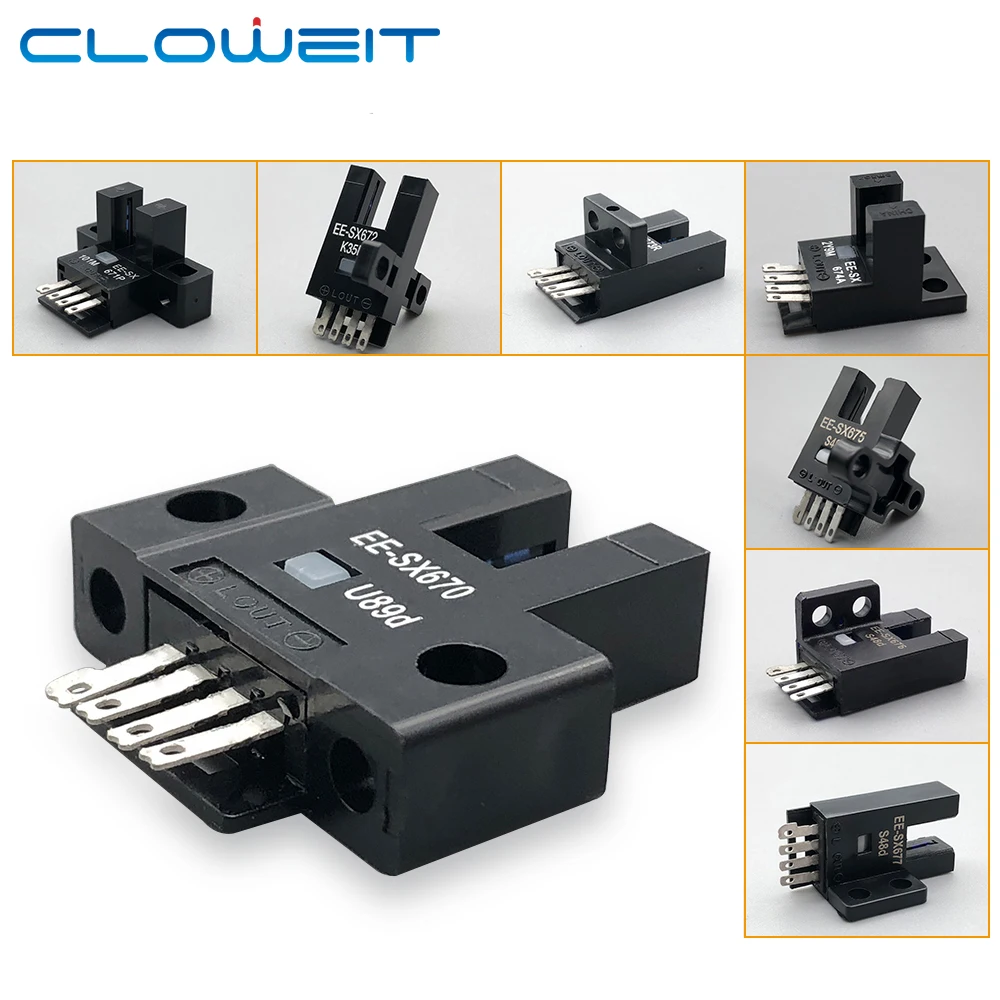 Cloweit 5mm Micro Grooved Switch Photoelectirc Sensor With Connector Type EE-SX670-671-672-673-674-675-676-677 Proximity NPN PNP