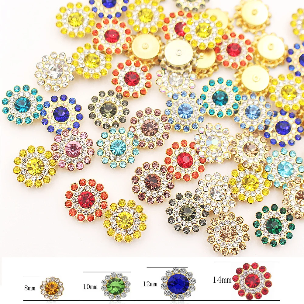 30pcs-100pcs Flower Sew On Rhinestones Glitter Crystals Strass Stones Beads Garment Crafts Sewing Rhinestones for Clothes Gems