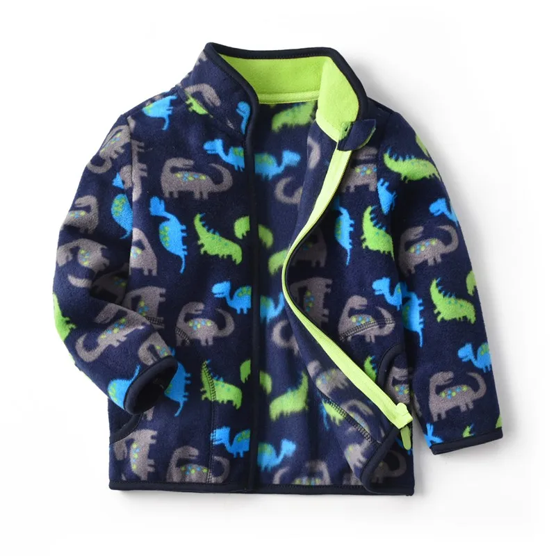 CROAL CHERIE Autumn Fleece Kids Jackets for Boys Dinosaur Warm Kids Boy Outerwear Windbreaker Winter Baby Boy Clothing image 6